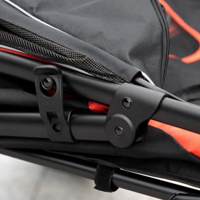 Outsunny Wózek dla Psa Podwójne Zabezpieczenie Składany Czerwony | Aosom PL