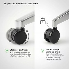 Regulowany fotel biurowy do pracy przy komputerze Vector, jasnobeżowa tkanina