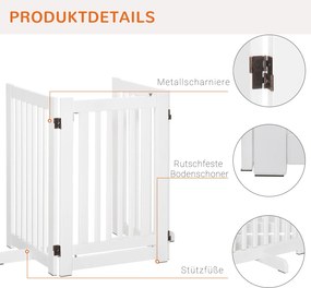 PawHut Bariera ochronna dla psa Krata zabezpieczająca biała stabilna i łatwa w montażu 155x1 5x76cm | Aosom PL