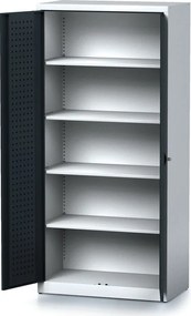 Szafa warsztatowa MECHANIC, 1950 x 920 x 500 mm, 4 półki, grafitowe drzwi