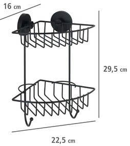 Półka pod prysznic BARI Vacuum-Loc, dwupoziomowa, metalowa, WENKO