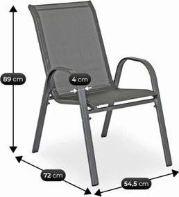 Zestaw Mebli Ogrodowych NEBRASKA Szary 6 Krzeseł Stół Tarasowy Parasol Nowoczesny