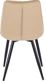 Krzesło Tapicerowane do Jadalni RIO Beżowe Welurowe Nowoczesne Loft
