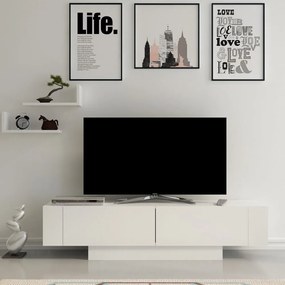 Biały zestaw pod TV 150x42 cm Matera – Zena Home