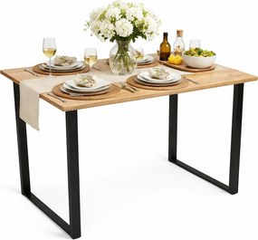 Industrialny stół na metalowych nogach 120x60 dąb craft złoty C1-P20
