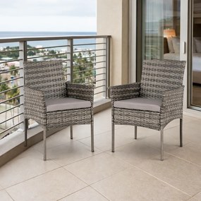 Krzesła ogrodowe Selto zestaw 2 szt. technorattan, szare, z poduszkami