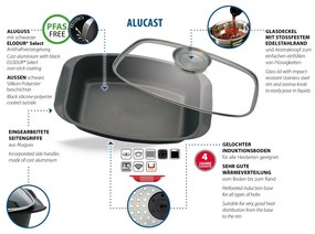 Elo 84932 Brytfanna ze szklaną pokrywką i aromatyzerem Alucast 40 x 22 cm