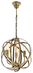 Żyrandol na łańcuchu IRONBALL 3xE27/40W/230V złoty