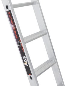 Aluminiowa jednodniowa drabina ALVE PREMIUM z stopniami, 1x8 szczebli, długość 2,41 m