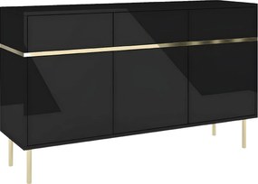 Czarna komoda Dancan MARIKA ze złotymi dodatkami