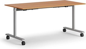 Mobilny stół MATCH, 160x80 cm, szara podstawa, czereśnia