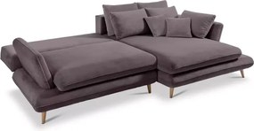 Narożnik MONTE Prawostronny z funkcją spania, pojemnikiem i poduszkami, Sorriso 03 Szary brąz WERSAL