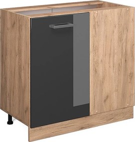 Szafka narożna antracyt wysoki połysk 86x46x81.6 r-line