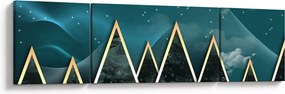 Obraz - Księżyc w pełni nad złotymi górami (170x50 cm)
