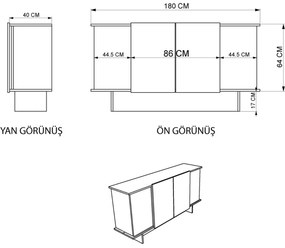 Szafka Diana Travertine and Walnut