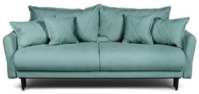 Turkusowa sztruksowa rozkładana/ze schowkiem sofa 215 cm Bjork – Bonami Selection