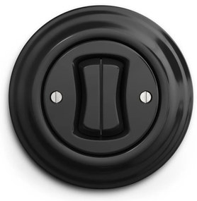 Kliklap - Retro wyłącznik szeregowy z ramką nr 5, czarny