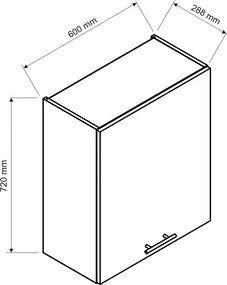 Szafka kuchenna wisząca 60 cm grafit + dąb artisan dąb artisan