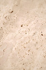 TRAVERSO S Ława Stolik kawowy Okrągła Kamień Trawertyn Biały fi.35cm Nowoczesna