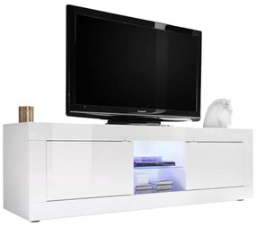 Szafka RTV COMETE – oświetlenie LED – 2-drzwiowa – kolor biały lakierowany