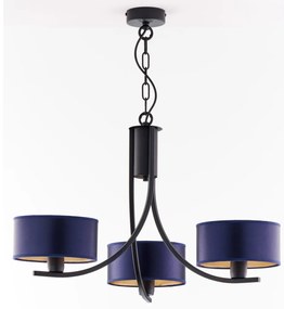 Jupiter 2099 - Żyrandol na łańcuchu ARTHUR 3xE27/15W/230V niebieski/czarny