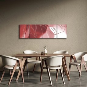 Obraz - Czerwony abstrakcyjny kwiat N⁰1 (170x50 cm)