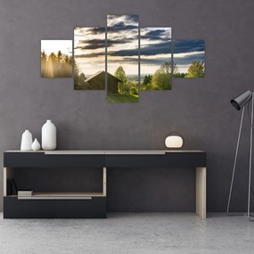 Obraz domku leśnego (125x70 cm)