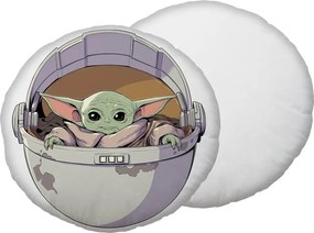 Poduszka dziecięca z mikropluszu ø 40 cm Star Wars "Mandalorian 02" – Jerry Fabrics