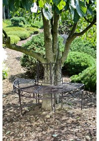 Czarna metalowa ławka ogrodowa Narvi – Garden Pleasure