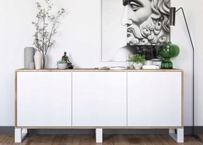 Szeroka komoda w stylu industrialnym Apollo 150 dąb wotan/biały