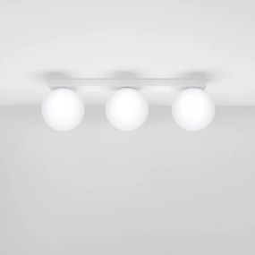 Biała lampa sufitowa ze szklanym kloszem ø 12 cm Umerta – Nice Lamps