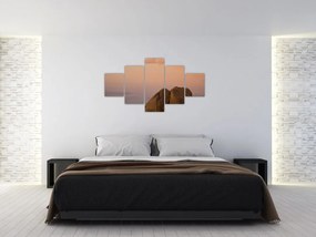 Obraz zachodu słońca w skałach (125x70 cm)