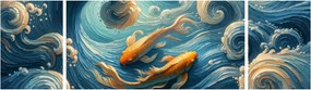 Obraz - Złote rybki (170x50 cm)