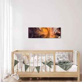Abstrakcyjny obraz - kosmos (z zegarem) (90x30 cm)