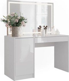 Stół toaletowy biały/biały wysoki połysk 119.8x50.1x76 sherry