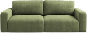 Zielona rozkładana sofa ze schowkiem z tkaniny szenilowej 252 cm Kona – Makamii