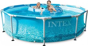 Okrągły basen rurowy Intex Metal Frame Ocean 3,05 m, potrójna powłoka liner, filtracja kartuszowa 1 m³/h
