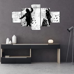 Obraz - Sztuka uliczna - zamieszanie (125x70 cm)