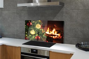 Szklany Panel Bombki nad Kominkiem