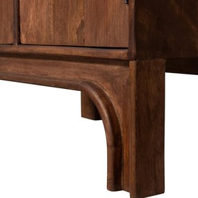Ciemnobrązowa szafka z litego drewna mango 75x210x45 cm Staes – WOOOD