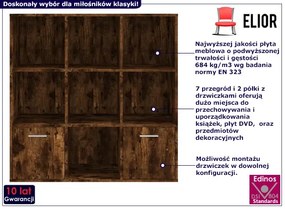 Kwadratowy otwarty regał przydymiony dąb - Lorines 3X