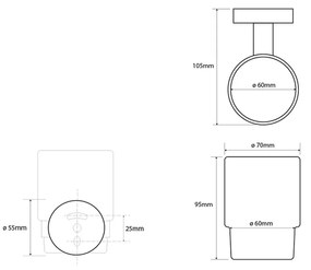 SAPHO XR903 X-round szklanka,  chrom