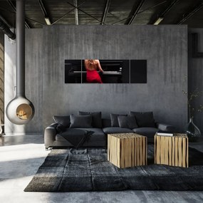 Obraz kobiety grającej na pianinie (170x50 cm)