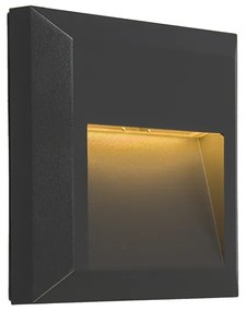 Zewnetrzna Nowoczesna lampa ścienna ciemnoszara kwadratowa z LED - Gem Nowoczesny Oswietlenie zewnetrzne