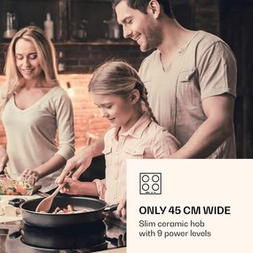 Klarstein Virtuosa 45cm Płyta szklano-ceramiczna 3 Strefy gotowania Czarny