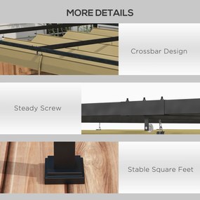 Outsunny Pergola, Solidna Ochrona Przed Słońcem dla Ogrodu, Balkonu, Tarasu, z Metalu i Tworzywa, UV- i Wodooporna, Khaki