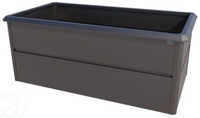 PRIMEYARD 200 x 100 x 77 cm Grządka podwyższona, stal, Antracyt metaliczny, z ochroną przed ślimakami - (GFPV00772)