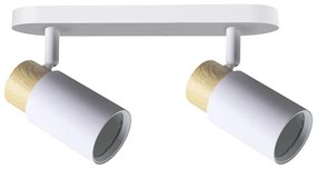 Biało-naturalna lampa sufitowa z metalowym kloszem 35x5.5 cm Claro – Candellux Lighting