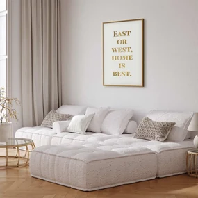 Plakat Gold Home 40x60 cm z ramą złotą bez marginesu ARTGEIST B