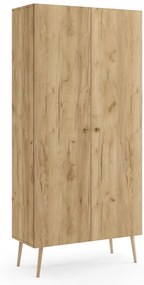 Dwudrzwiowa szafa skandynawska dąb craft złoty N7-C09